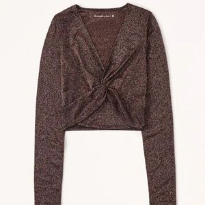 Abercrombie & Fitch Brown Sparkle Long Sleeve